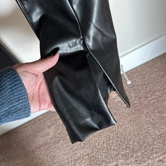 Abercrombie & Fitch The Skinny Ultra High Rise Black  Faux Leather Pants Size 14 - Picture 6 of 8